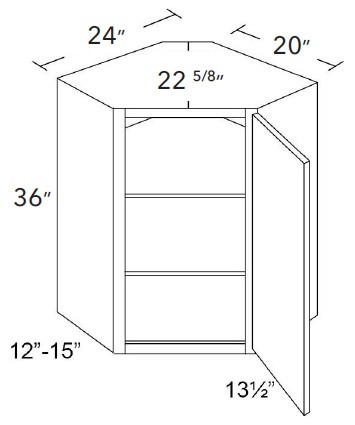 Boston Cabinetry Shaker Slim White Kitchen Cabinet - WDC2436-SSW