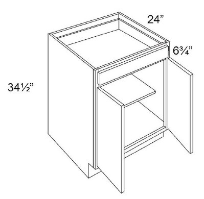 Boston Cabinetry Shaker Slim White Kitchen Cabinet - B24-SSW