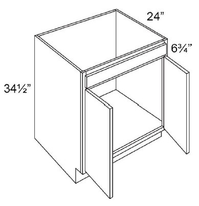 Boston Cabinetry Shaker Slim White Kitchen Cabinet - SB24-SSW