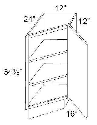 Boston Cabinetry Shaker Slim White Kitchen Cabinet - BTL12-SSW