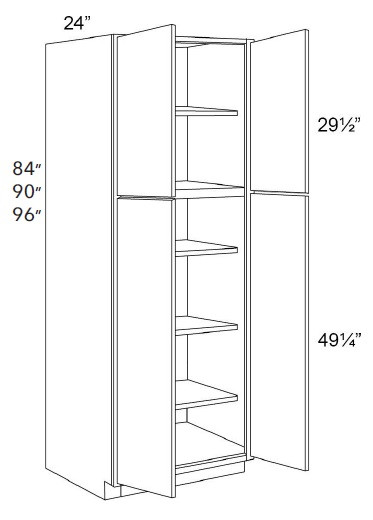 Boston Cabinetry Shaker Slim White Kitchen Cabinet - TP302484-SSW