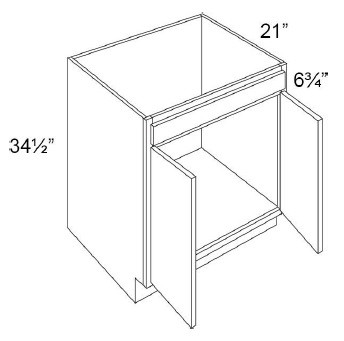 Boston Cabinetry Shaker Slim White Kitchen Cabinet - VSB30-34-SSW