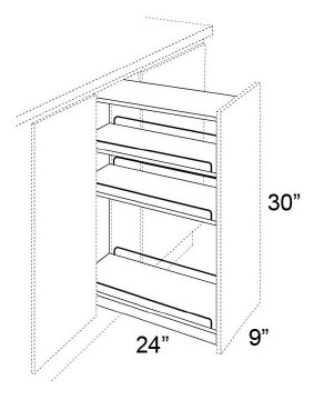 Boston Cabinetry Shaker Slim White Kitchen Cabinet - SP9-SSW