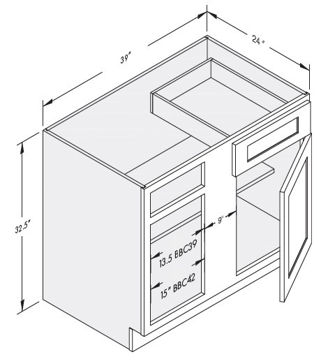 Cab-Tec Shaker White Kitchen Cabinet - SW-BBC39ADA