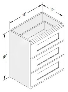 Cab-Tec Shaker White Bath Cabinet - SW-WD1818