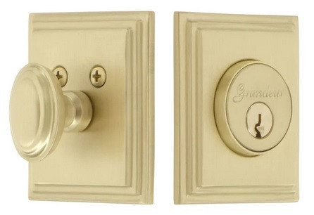 Grandeur Hardware - Carre Square Single Cylinder Deadbolt in Satin Brass - CSQSGL - 839260