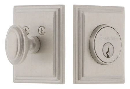 Grandeur Hardware - Carre Square Single Cylinder Deadbolt in Satin Nickel - CSQSGL - 869723
