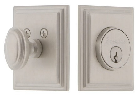 Grandeur Hardware - Carre Square Single Cylinder Deadbolt in Satin Nickel - CSQSGL - 869729