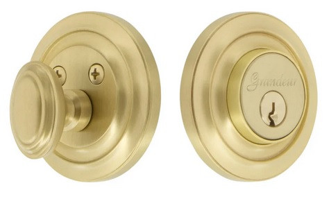 Grandeur Hardware - Circulaire Single Cylinder Deadbolt in Satin Brass - CIRSGL - 880781