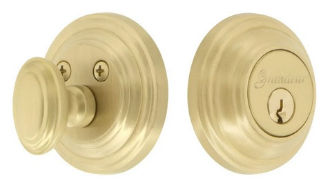 Grandeur Hardware - Georgetown Single Cylinder Deadbolt in Satin Brass - GEOSGL - 881042