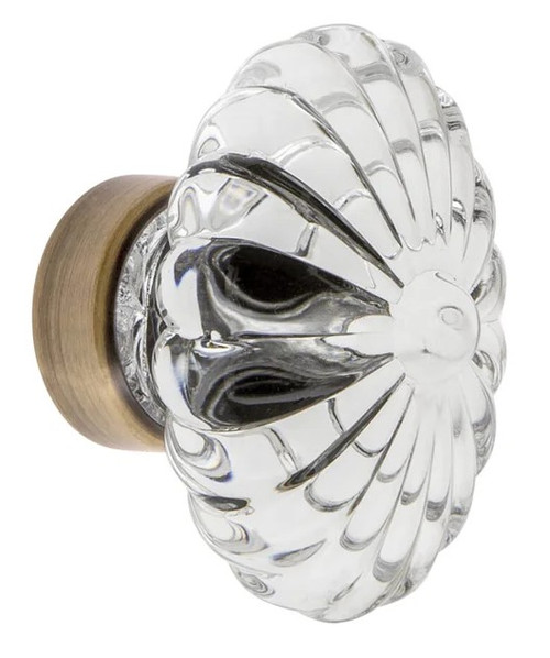 Grandeur Hardware -  Burgundy Crystal 1-3/4" Cabinet Knob in Vintage Brass - CKBBUR - 603315
