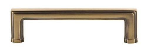 Grandeur Hardware -  Carre 4" Brass Handle Pull on center in Vintage Brass - HPLCAR4 - 603468