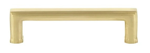 Grandeur Hardware -  Carre 4" Brass Handle Pull on center in Satin Brass - HPLCAR4 - 603473