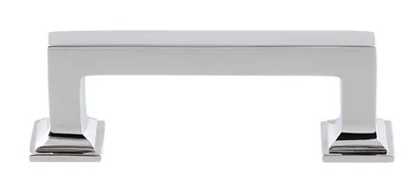 Grandeur Hardware -  Geneva 3" Brass Handle Pull on center in Bright Chrome - HPLGEN3 - 603477