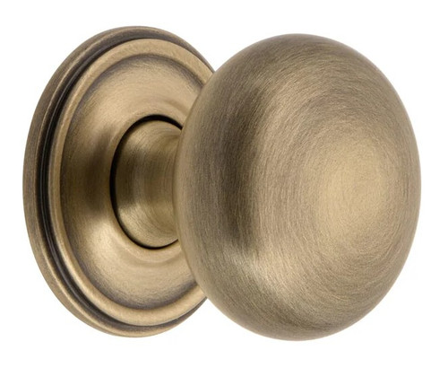 Grandeur Hardware -  Fifth Avenue 1-3/8 Cabinet Knob with Georgetown Rosette in Vintage Brass - CKBGEOFAV - 800123