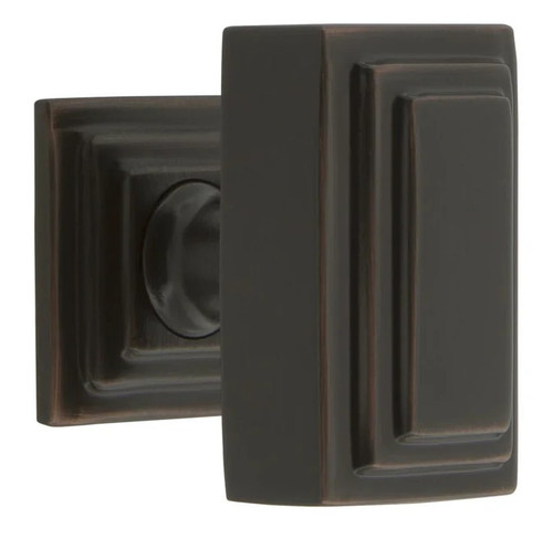 Grandeur Hardware -  Carre 1-3/4 Cabinet Knob with Carre Square Rosette in Timeless Bronze - CKBCARCAR - 804674