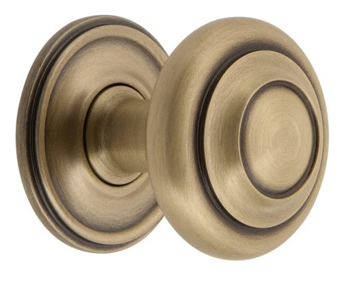 Grandeur Hardware -  Circulaire 1-3/8 Cabinet Knob with Georgetown Rosette in Vintage Brass - CKBGEOCIR - 804711