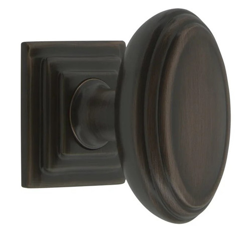 Grandeur Hardware -  Anneau 1-3/4" Cabinet Knob with Carre Square Rosette in Timeless Bronze - CKBCARANN - 804728