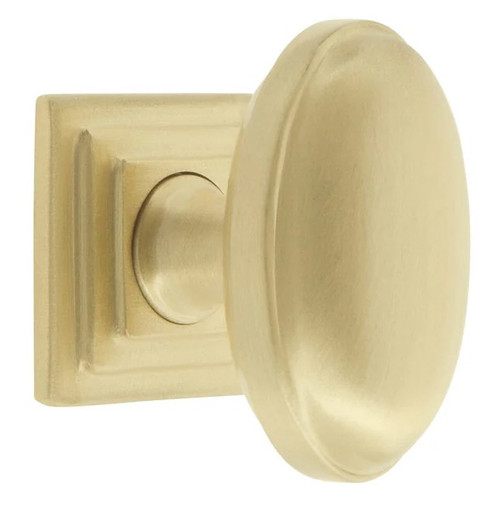 Grandeur Hardware -  Eden Prairie 1-3/4 Cabinet Knob with Carre Square Rosette in Satin Brass - CKBCAREDN - 807171
