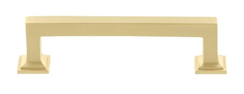 Grandeur Hardware -  Geneva 4" Brass Handle Pull on center in Satin Brass - HPLGEN4 - 853515