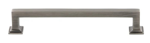 Grandeur Hardware -  Geneva 6" Brass Handle Pull on center in Antique Pewter - HPLGEN6 - 853523