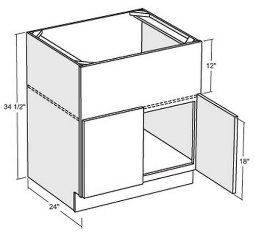 Cubitac Cabinetry Oxford Latte Double Butt Doors Farm Sink Base Cabinet - FS30-OL