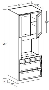 Ideal Cabinetry Sheffield Bianco Oven Cabinet - OC332496U-SBO