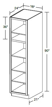 Ideal Cabinetry Sheffield Bianco Pantry Cabinet - Without Doors - U182490ND-SBO