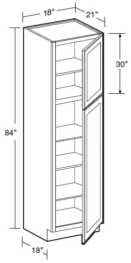 Ideal Cabinetry Sheffield Bianco Two Door Linen Cabinet - VLC182184-SBO
