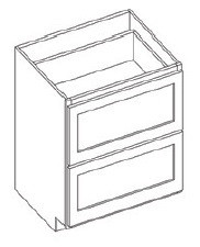 KCD Oslo White Drawer Base Cabinet (Two Drawers) - OW-DB30-2