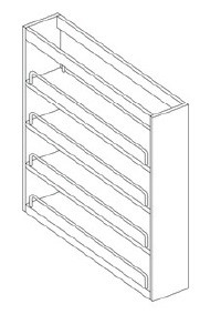 KCD Oslo White Natural Spice Rack Insert for B9 Drawer - OW-SRI9-SC