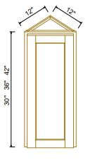 ROC Cabinetry Shaker Natural Wood Wall Angled Cabinet with (1) Doors - ROC-SNW-WEC1236