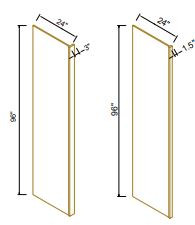 ROC Cabinetry Shaker Origami White Refrigerator End Panel - ROC-SOW-RRP96