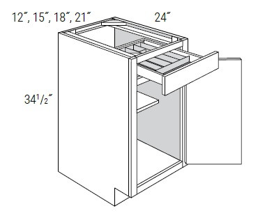 JSI Cabinetry Upton Recessed Kitchen Cabinet B15UTRY-UBR