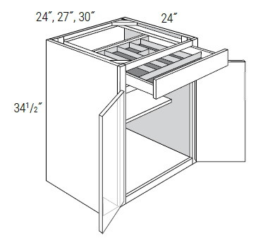 JSI Cabinetry Amesbury Mist Recessed Kitchen Cabinet - B27BUTRY-AMR
