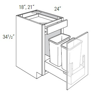 JSI Cabinetry Amesbury Mist Recessed Kitchen Cabinet - B21SFTTR-DMK-AMR