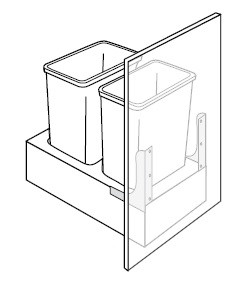 JSI Cabinetry Amesbury Mist Recessed Kitchen Cabinet - SFTTRASHPO21-AMR