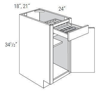 JSI Cabinetry Yarmouth Raised Kitchen Cabinet - B21TTCD-KYM
