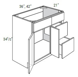 JSI Cabinetry Dover Driftwood Bath Cabinet - V4221D-R-DD