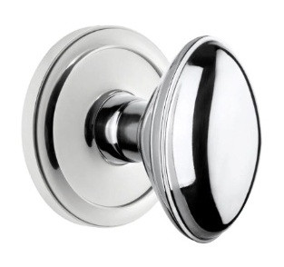 Grandeur Hardware - Circulaire Rosette Passage with Eden Prairie Knob in Bright Chrome - CIREDN - 820007