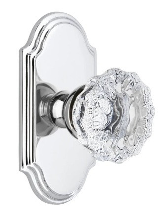 Grandeur Hardware - Arc Plate Dummy with Fontainebleau Crystal Knob in Bright Chrome - ARCFON - 821080