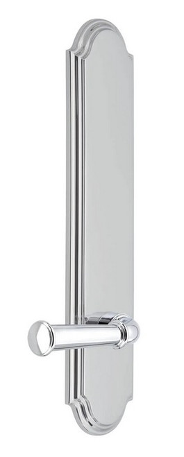 Grandeur Hardware - Arc Tall Plate Passage with Georgetown Lever in Bright Chrome - ATPGEO - 835984