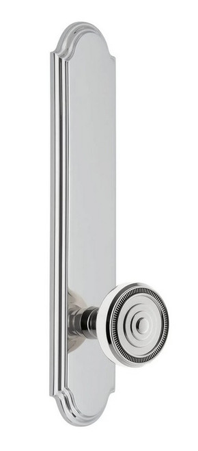 Grandeur Hardware - Arc Tall Plate Single Dummy with Soleil Knob in Bright Chrome - ATPSOL - 836382