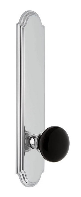 Grandeur Hardware - Arc Tall Plate Passage with Coventry Knob in Bright Chrome - ATPCOV - 852634