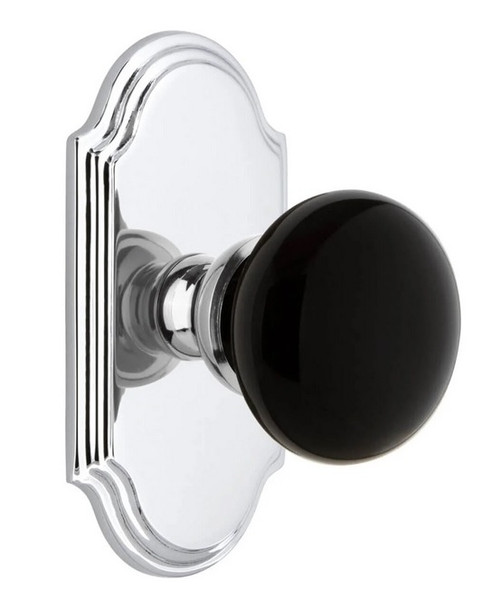 Grandeur Hardware - Arc Short Plate Single Dummy with Coventy Knob in Bright Chrome - ARCCOV - 852703