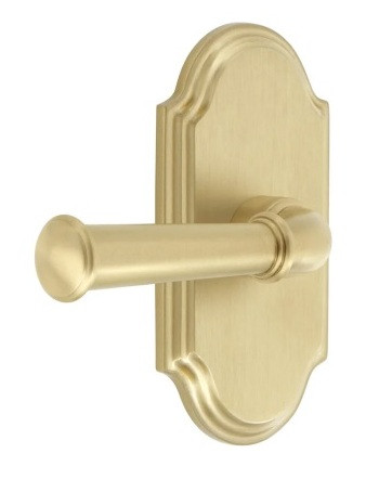 Grandeur Hardware - Arc Short Plate Passage with Georgetown Lever in Satin Brass - ARCGEO - 878268