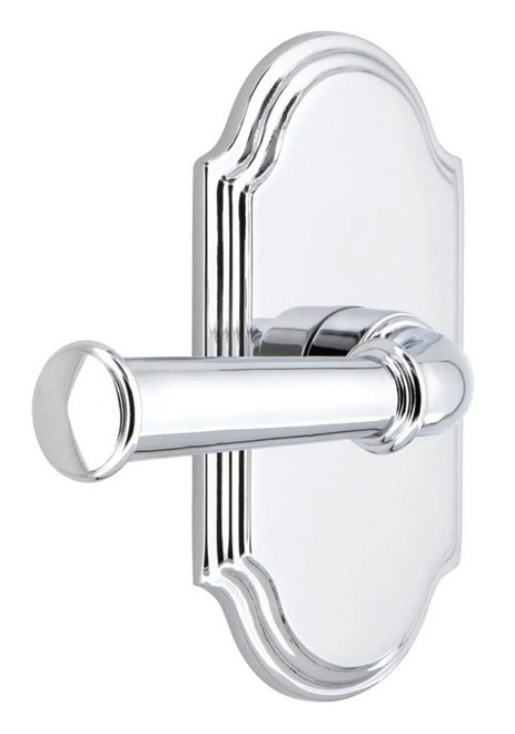 Grandeur Hardware - Arc Short Plate Passage with Georgetown Lever in Bright Chrome - ARCGEO - 882897
