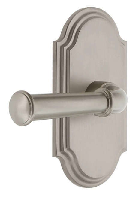 Grandeur Hardware - Arc Short Plate Passage with Georgetown Lever in Satin Nickel - ARCGEO - 884697