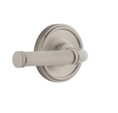 Grandeur Hardware - Georgetown Rosette Passage with Soleil Lever in Satin Nickel - GEOSLL - 889087