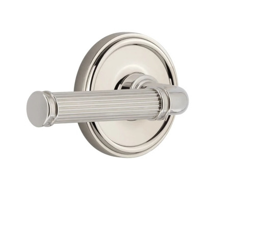 Grandeur Hardware - Georgetown Rosette Passage with Soleil Lever in Polished Nickel - GEOSLL - 889161